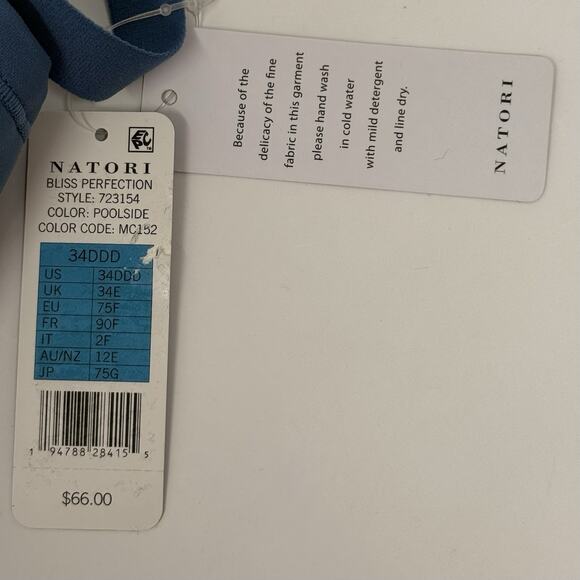 Natori Bliss Perfection Contour Bra Size 34DDD Poolside Soft Cup 723154 NEW - Picture 7 of 8